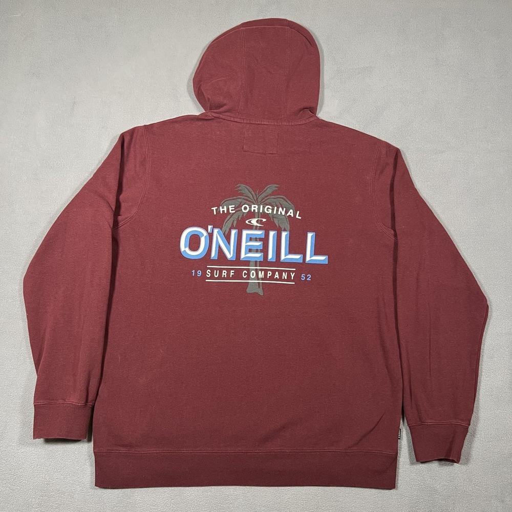 O'Neill Men's Large L Pullover Hoodie Sweatshirt Red Maroon Surf Big Logo